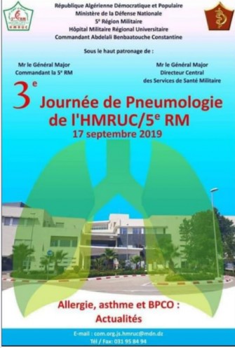 3&egrave;me Journ&eacute;e de pneumologie de lHMRUC/ 5e RM - 17 septembre 2019