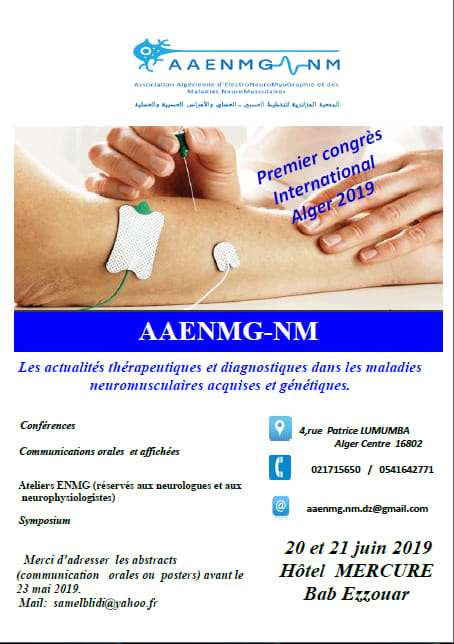 1er Congr&egrave;s International de lAAENMG-NM - 20 au 21 Juin 2019 &agrave; Alger