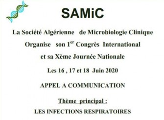 Premier Congr&egrave;s International/ Dixi&egrave;me Journ&eacute;e Nationale de la SAMIC- Les16, 17,18 Juin 2020