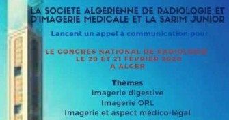 Le congr&egrave;s national de radiologie- les 20 et 21 f&eacute;vrier 2020 &agrave; ALGER.