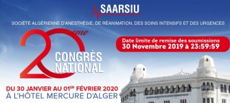 20&egrave;me Congr&egrave;s National de la SAARSIU - 30 Janvier au 1er F&eacute;vrier 2020&nbsp;&agrave; Alger