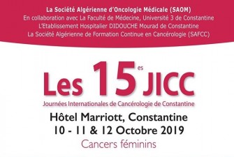 Les 15&egrave;mes Journ&eacute;es Internationales De Canc&eacute;rologie-Les10, 11,12 OCTOBRE 2019, Constantine &emsp;