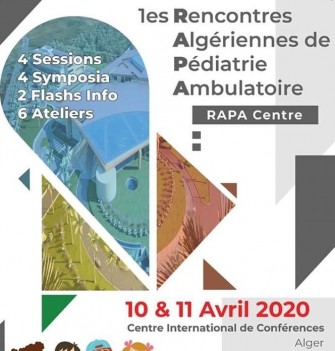 Premi&egrave;res rencontres Alg&eacute;rienne de P&eacute;diatrie Ambulatoire Rapa-10 et 11 avril 2020-CIC-